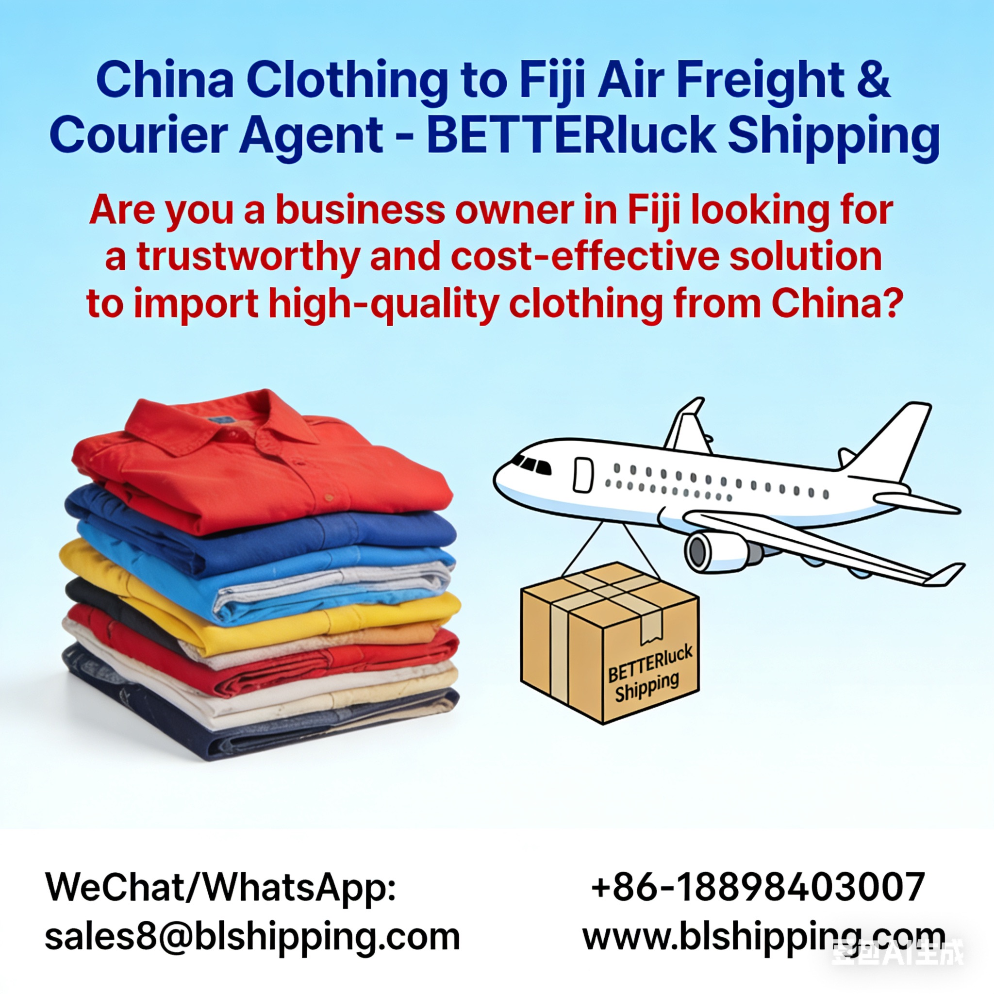 China Clothing to Fiji Air Freight Courier Agent Logistics express