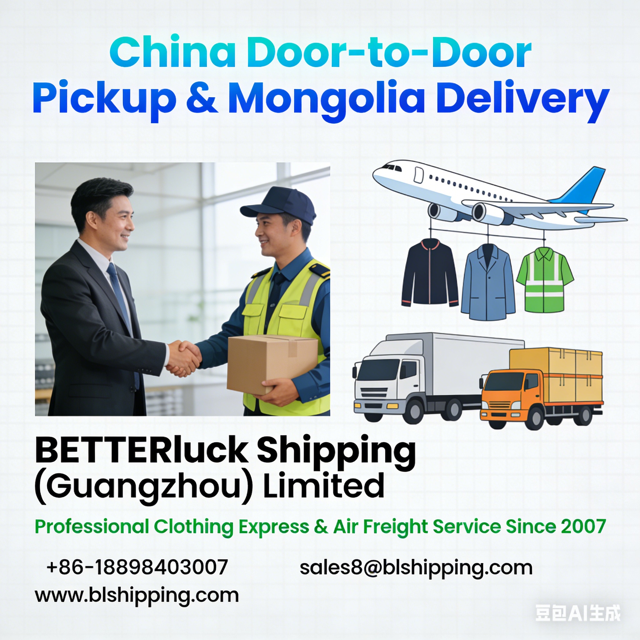 China Door-to-Door Mongolia Clothing Express Air Freight