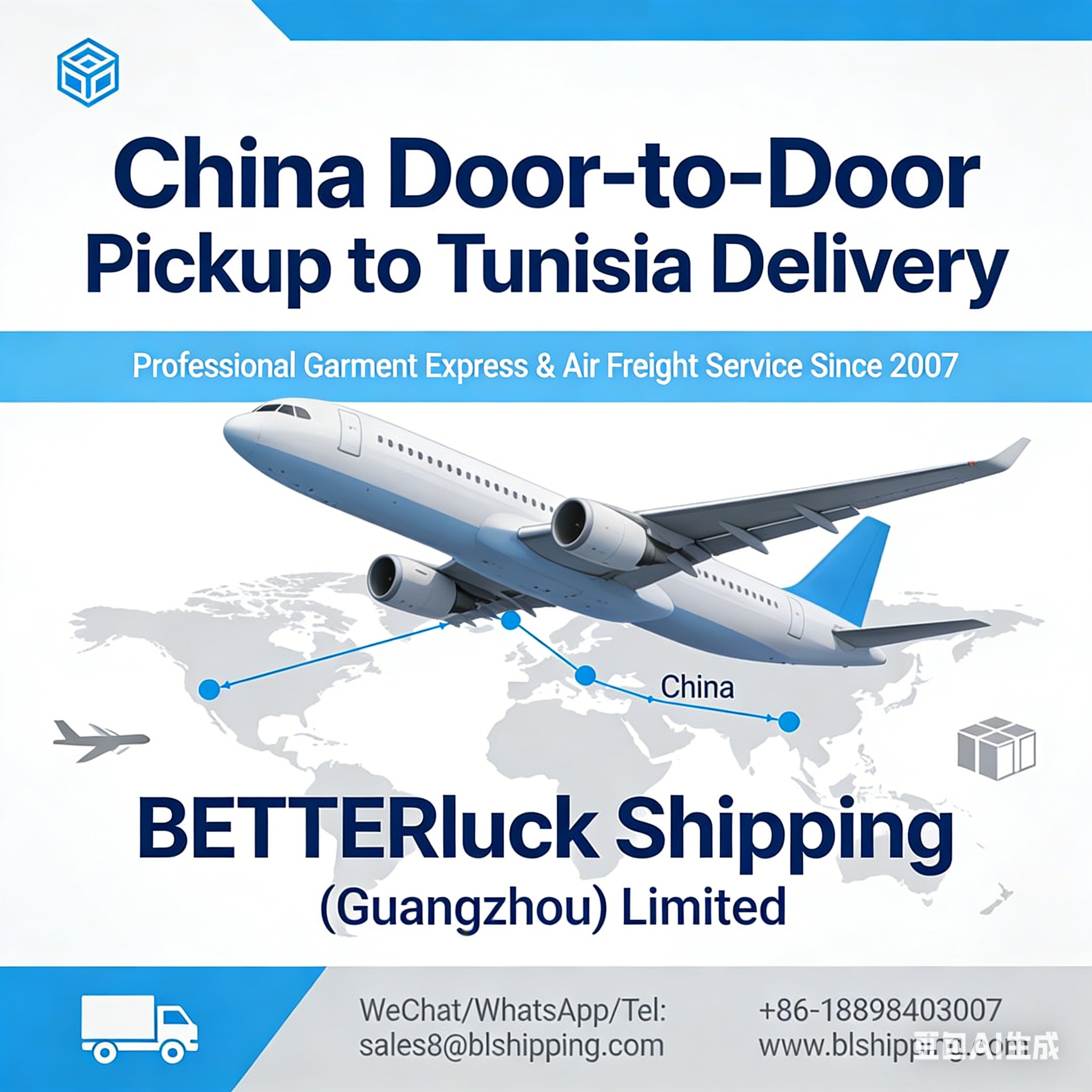 China Door-to-Door Tunisia Garment Express Air Freight