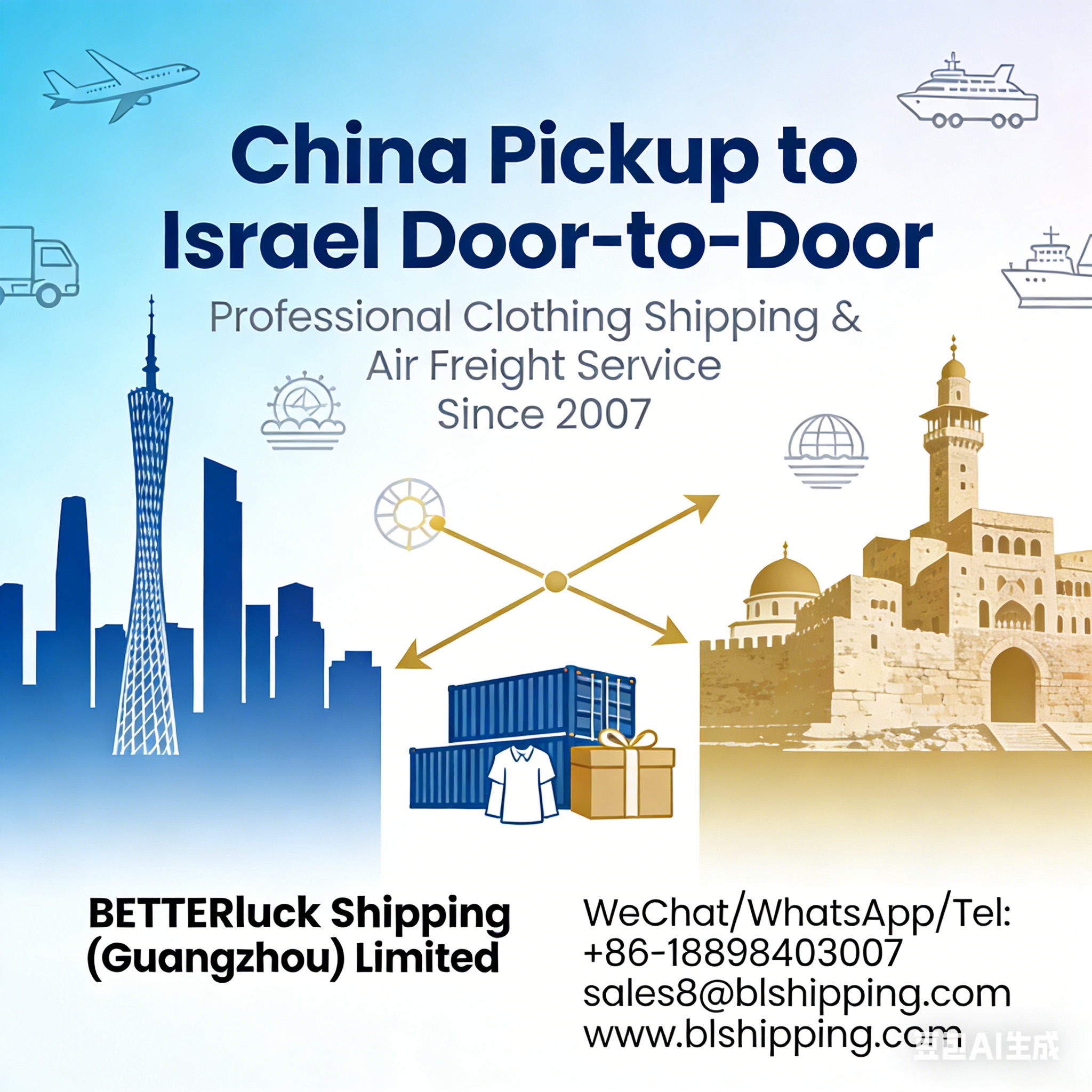 China to Israel Door-to-Door Clothing Express Air Freight