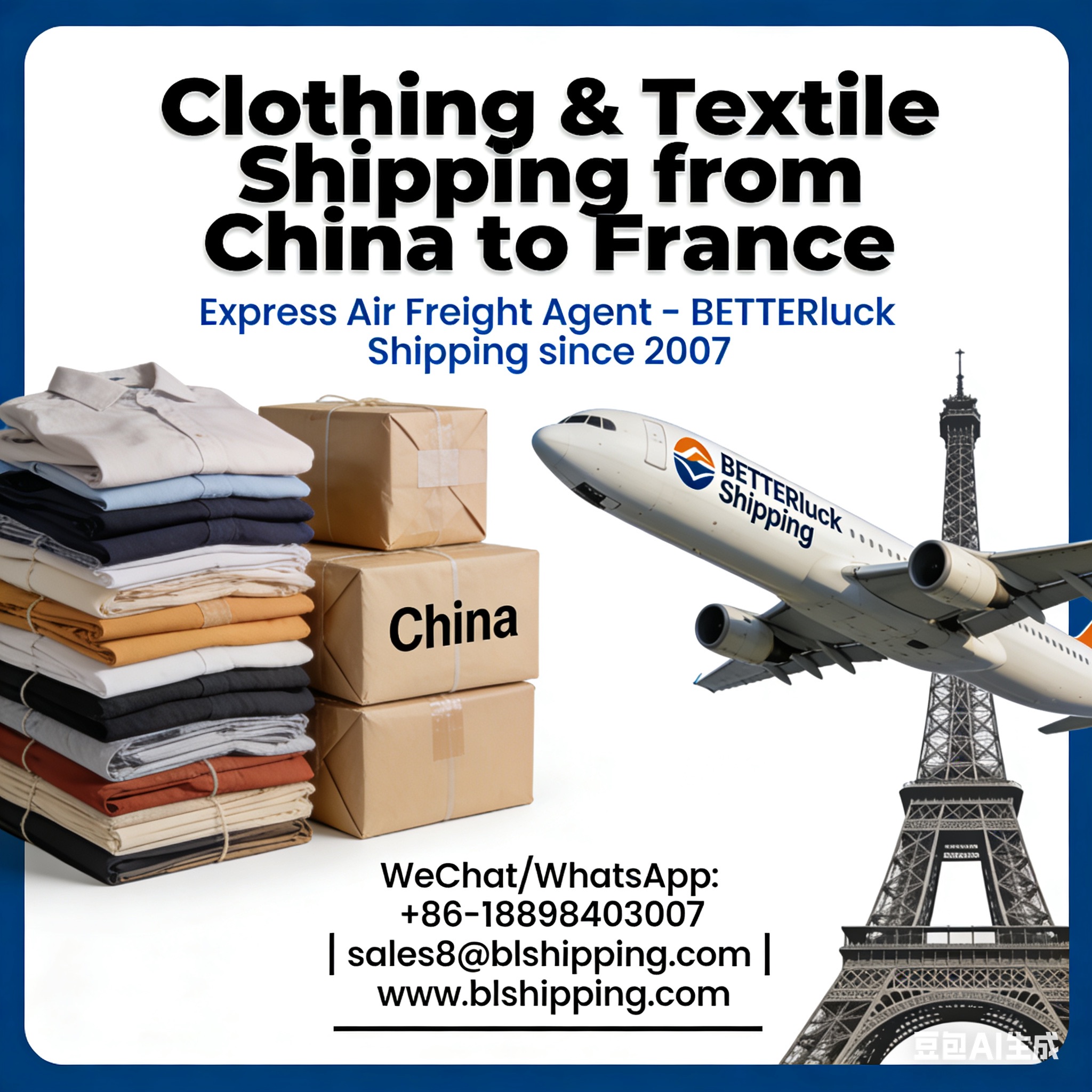 Clothing Shipping from China to France Air Cargo Express Agent