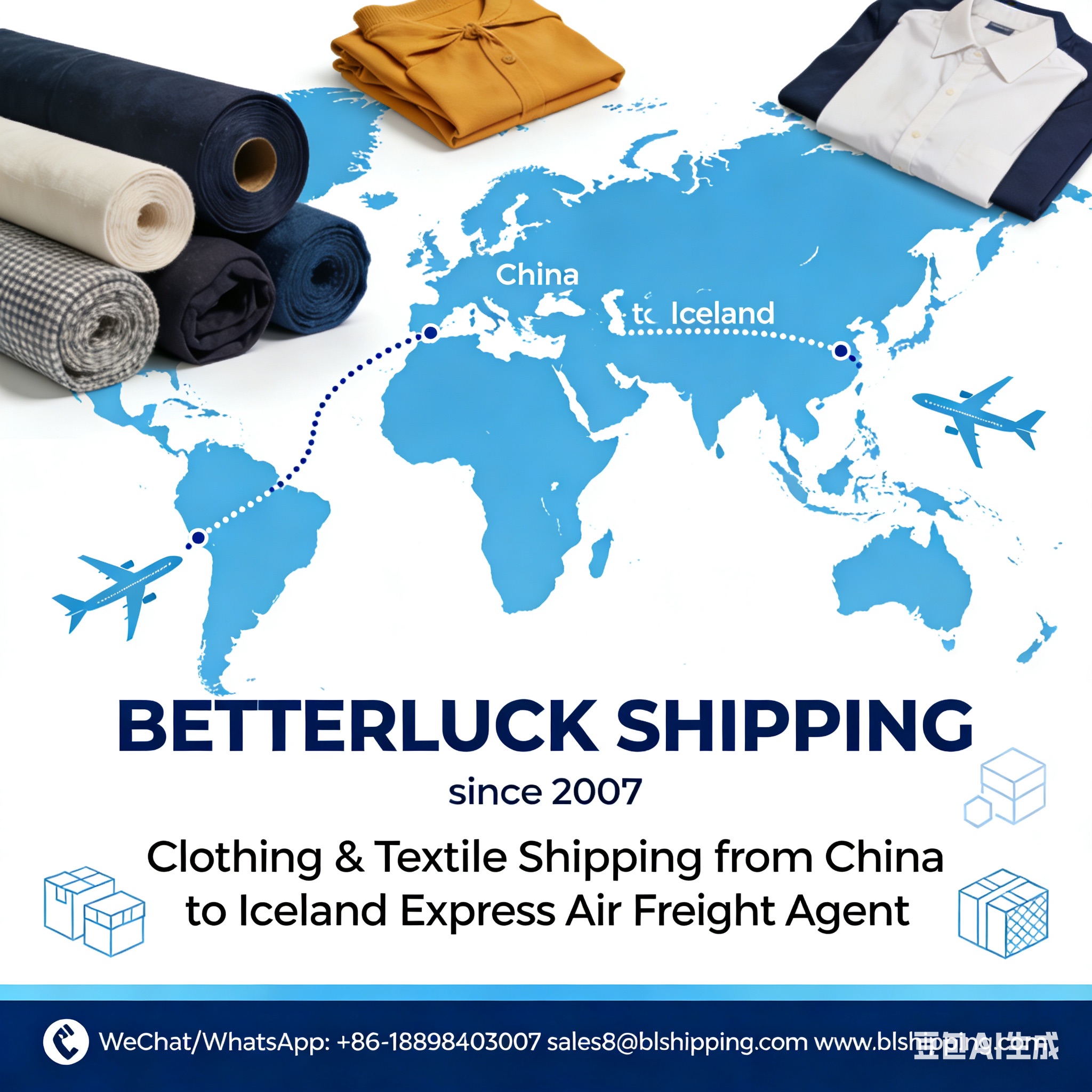 Clothing Shipping from China to Iceland Express Airfreight agent