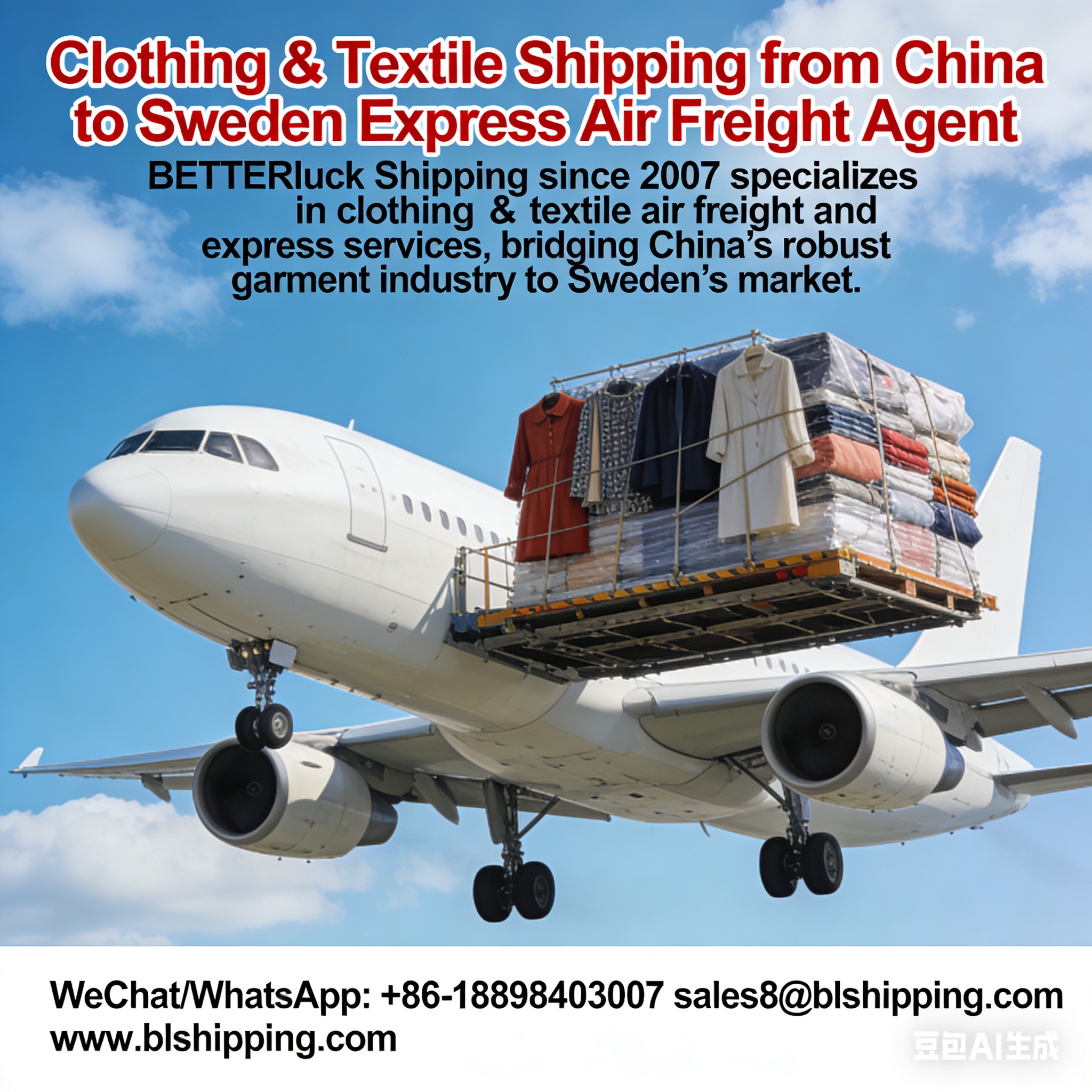 Clothing Shipping from China to Sweden Express Airfreight agent