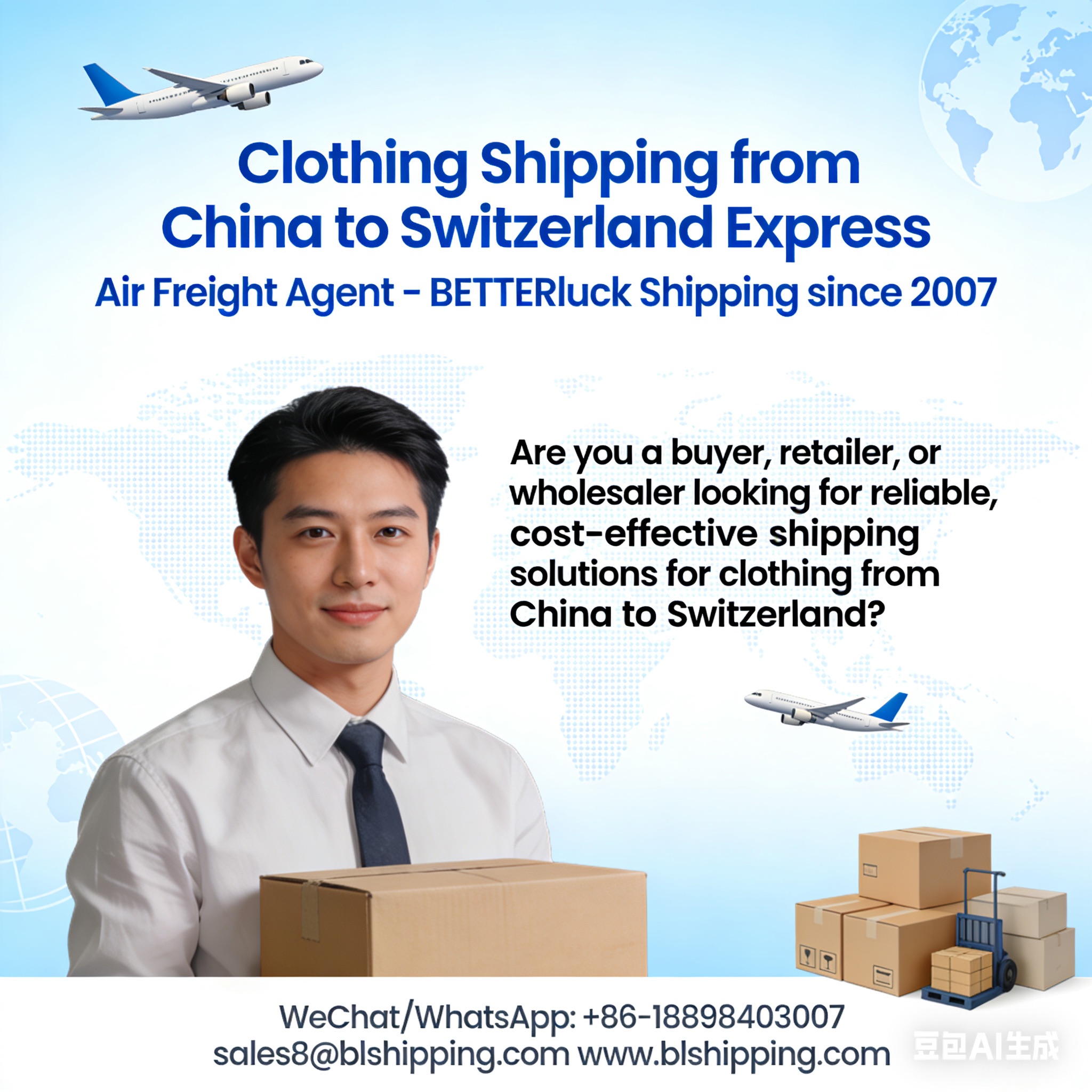 Clothing Shipping from China to Switzerland Express Air Freight