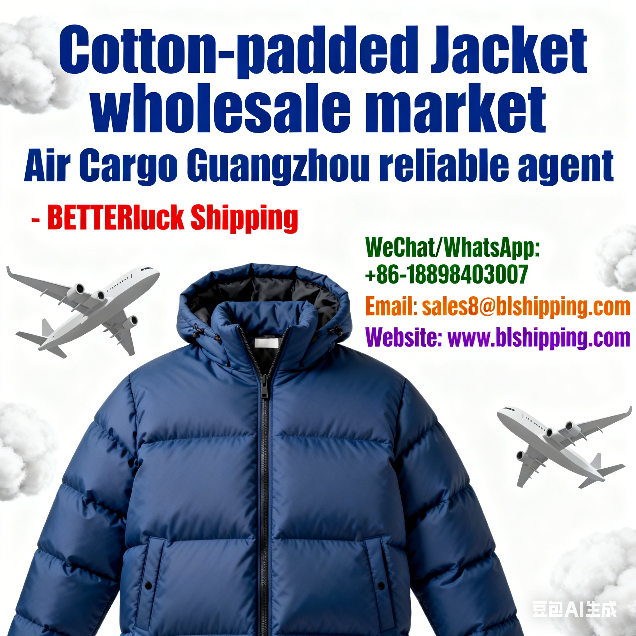 Cotton-padded Jacket wholesale Air Cargo Guangzhou agent