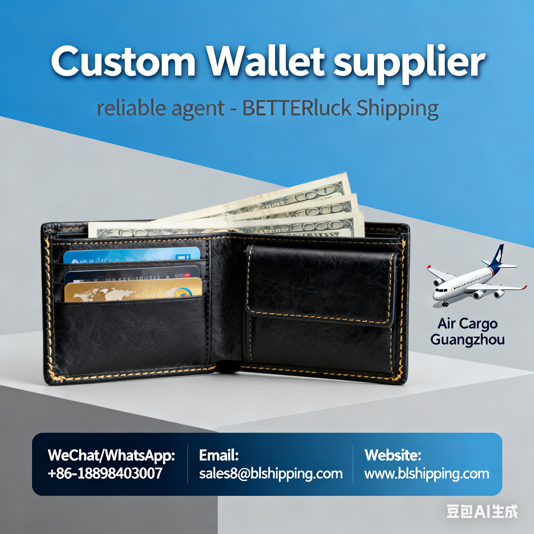 Custom Wallet supplier Air Cargo Guangzhou reliable agent