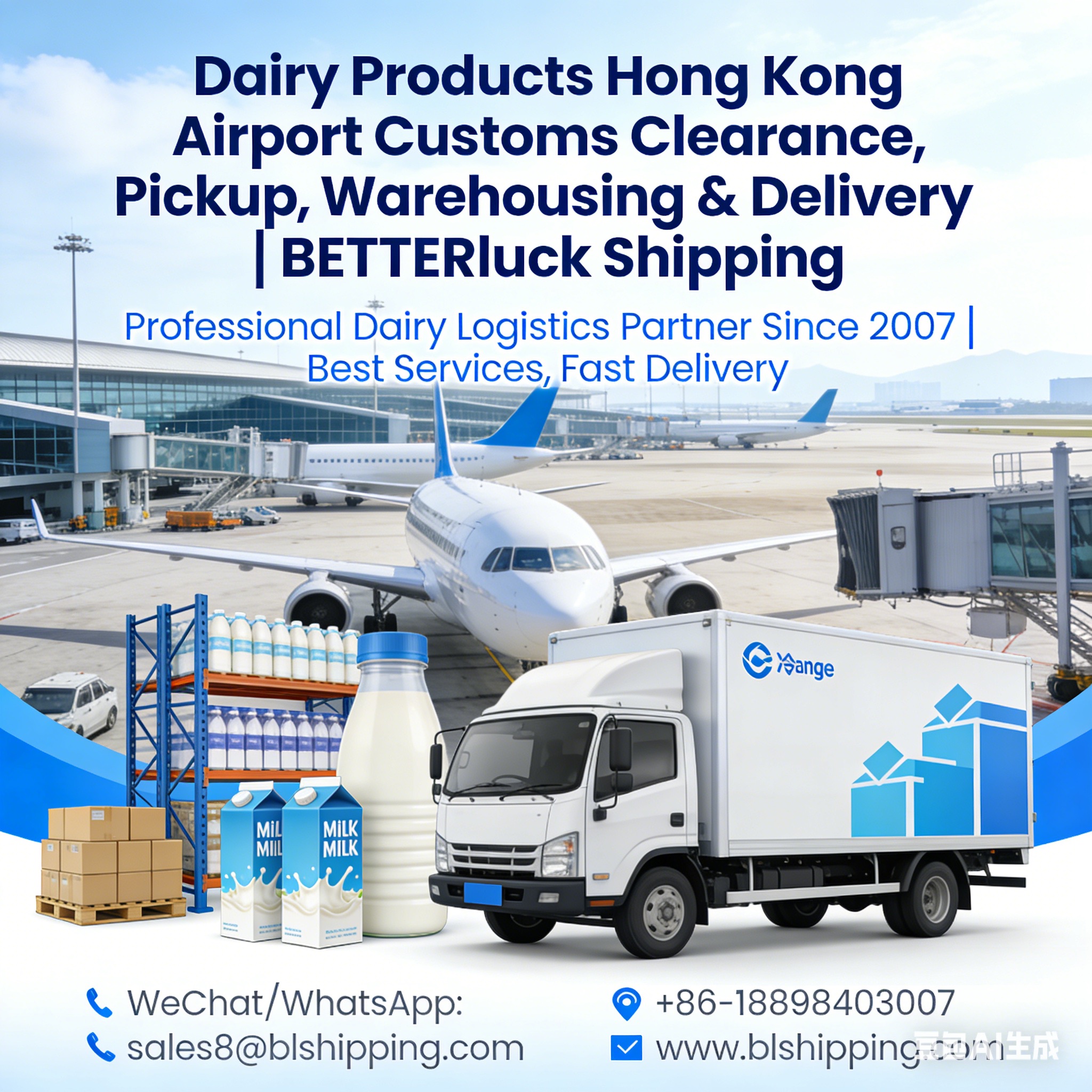 Dairy Products HongKong airport Customs Clearance Delivery