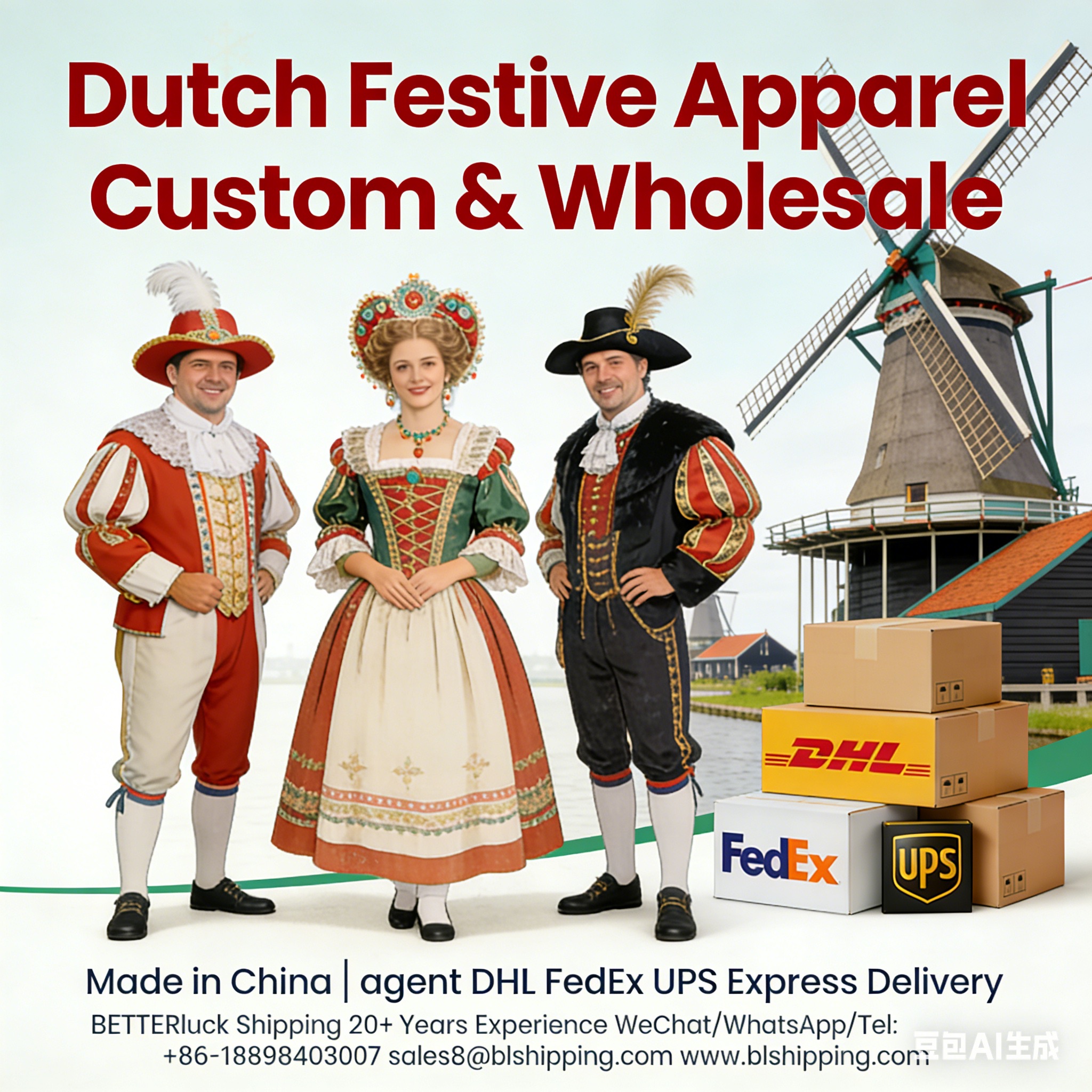 Dutch Festive Apparel China air courier express delivery fast