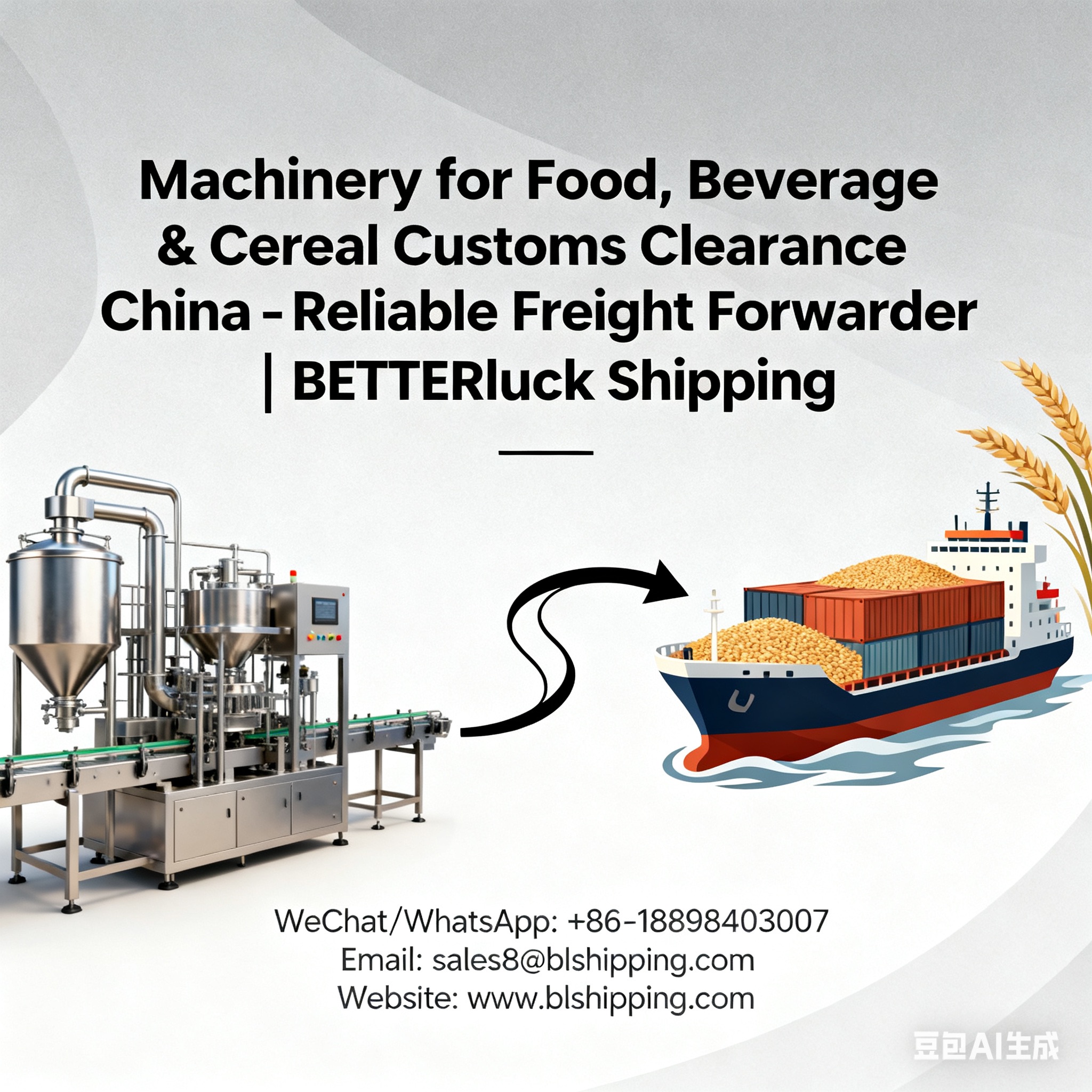 Food Machinery China Freight Forwarder Customs Clearance