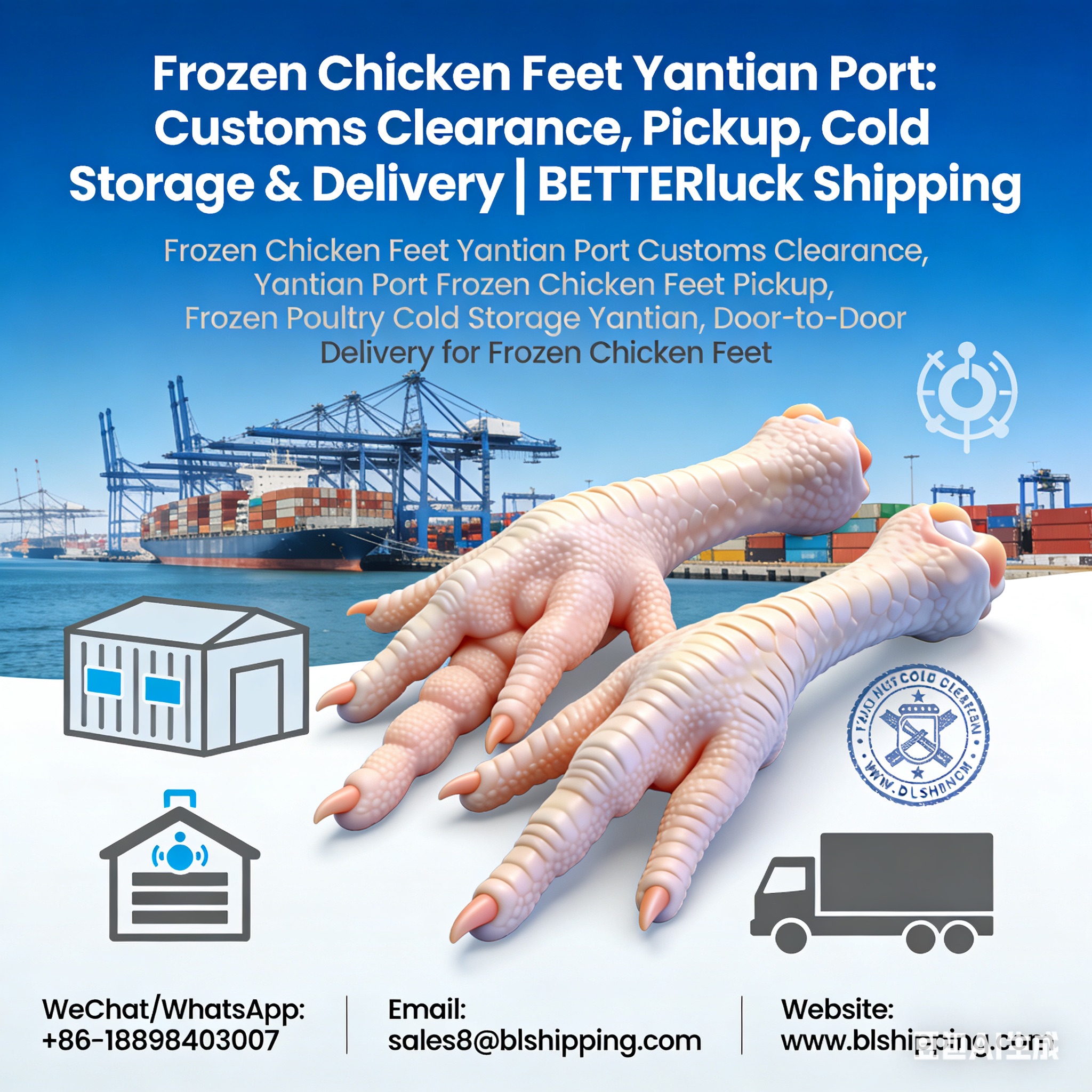 Frozen Chicken Paws Yantian Port Customs Clearance Broker