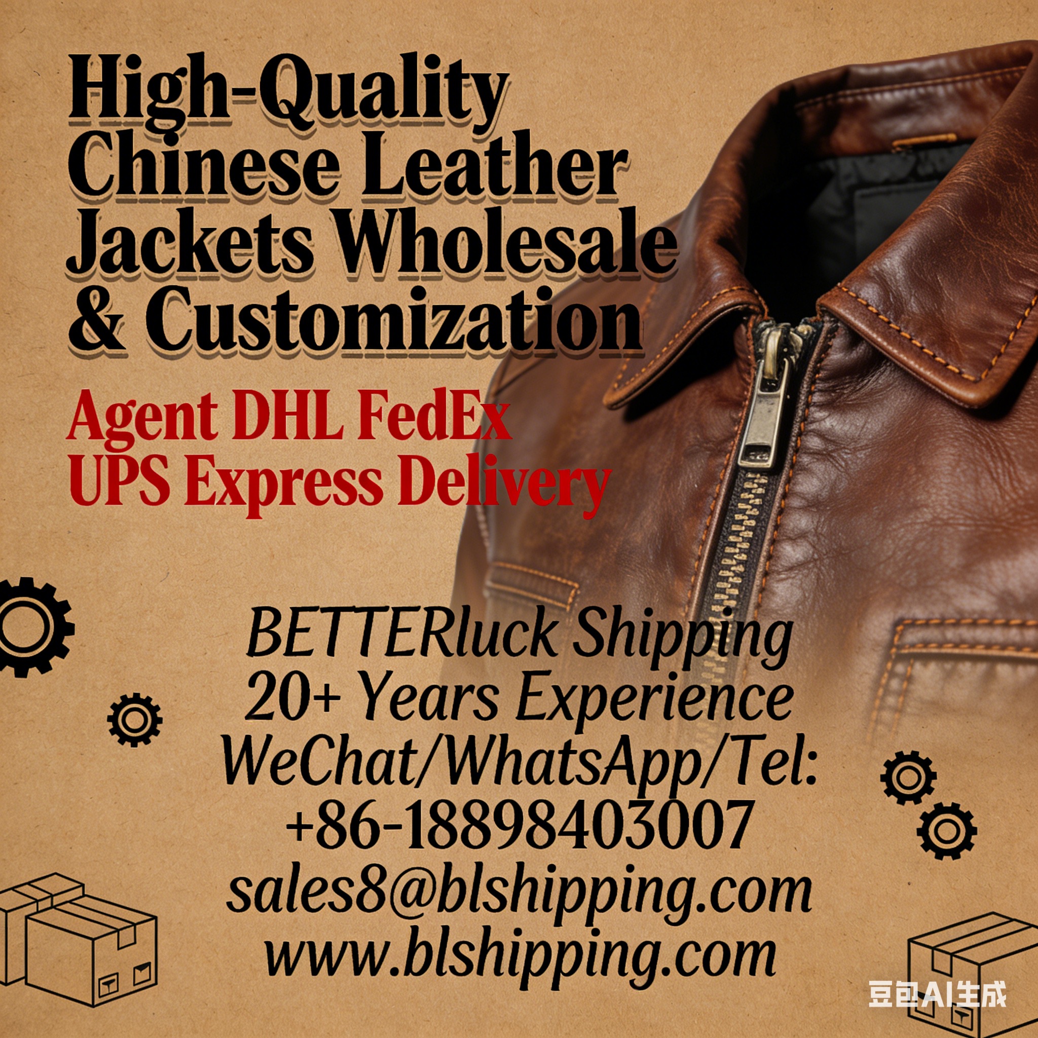 Leather Jackets China cargo air courier express fast delivery