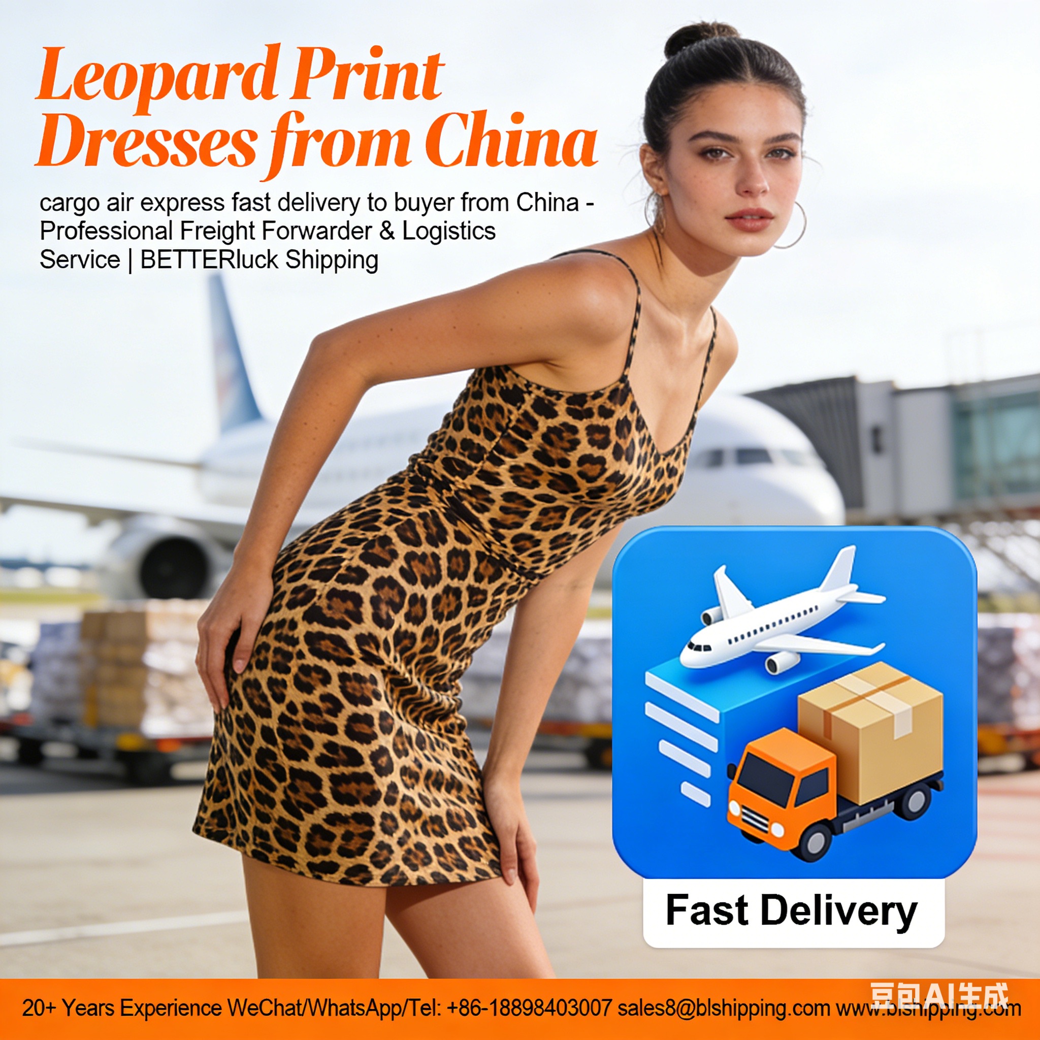 Leopard Print Dresses China air express fast delivery to buyer