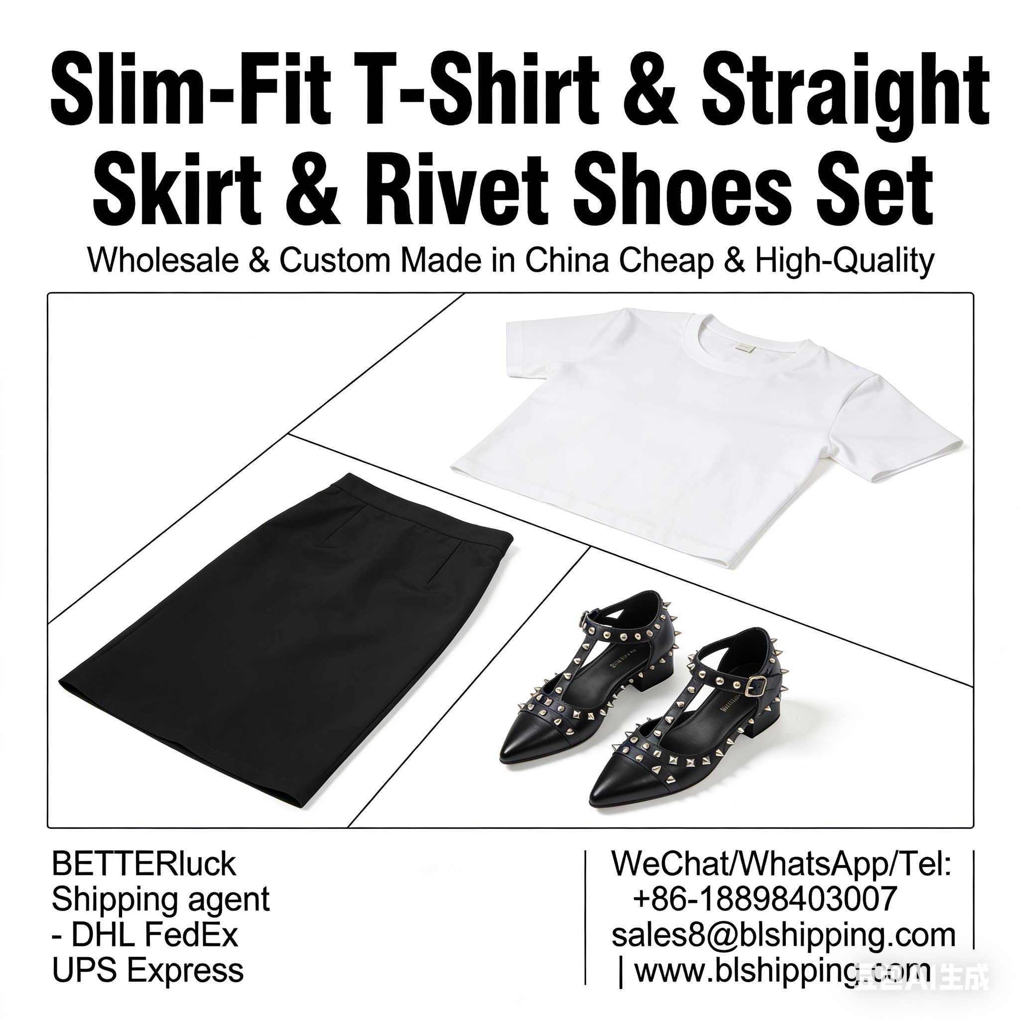 T-Shirt Skirt Shoes Set China air courier express delivery fast