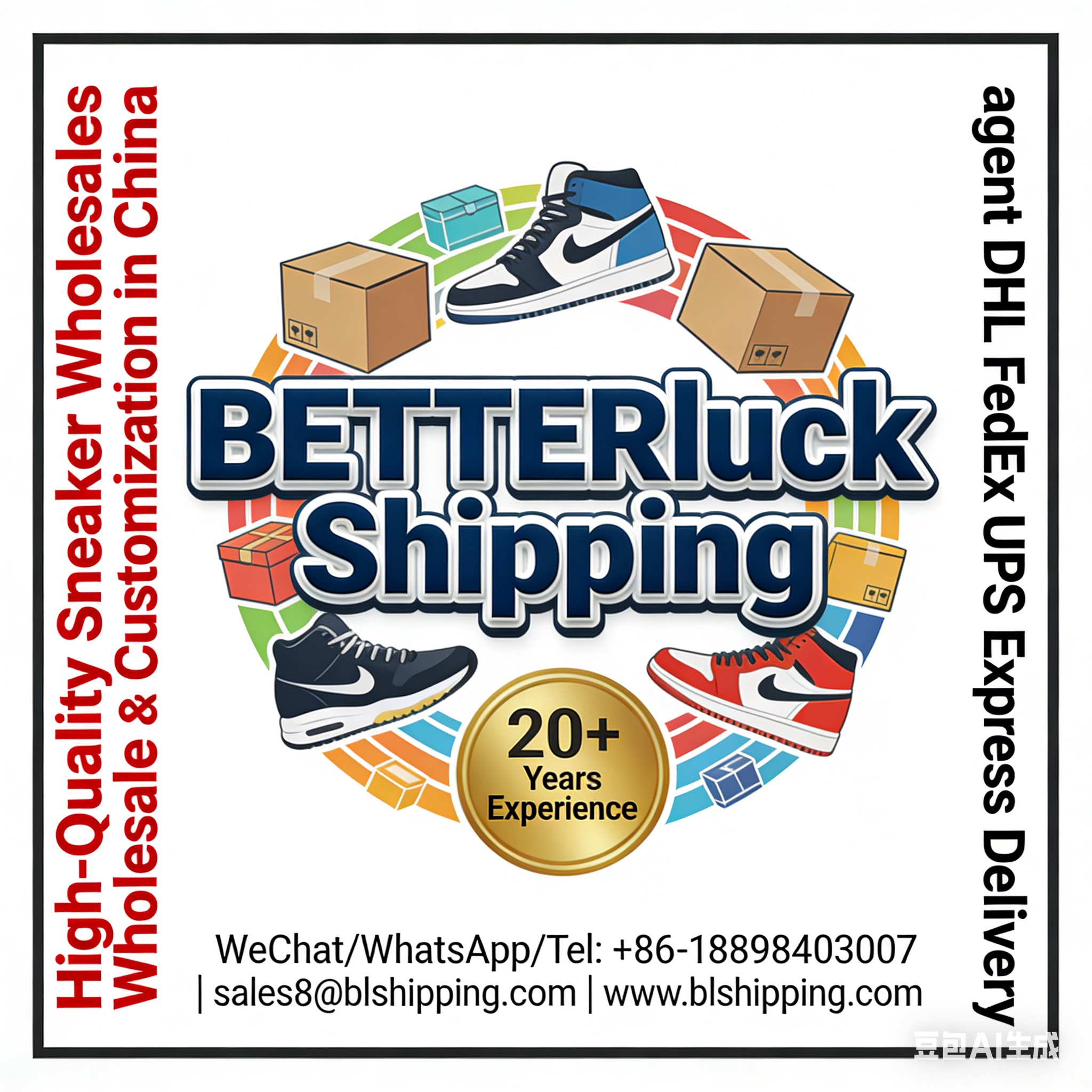 Sneaker Made in China air cargo courier express fast delivery