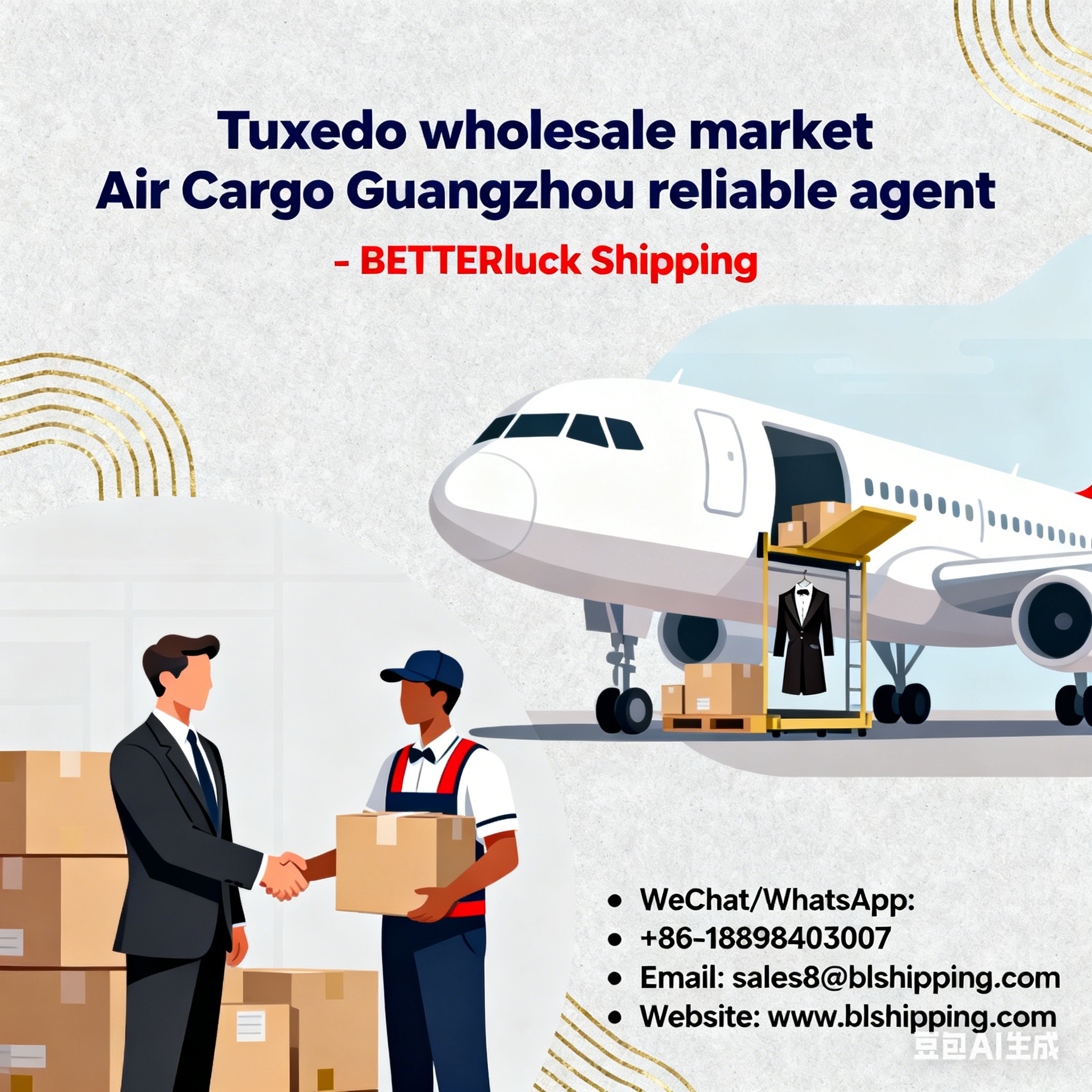 Tuxedo wholesale market Air Cargo Guangzhou reliable agent