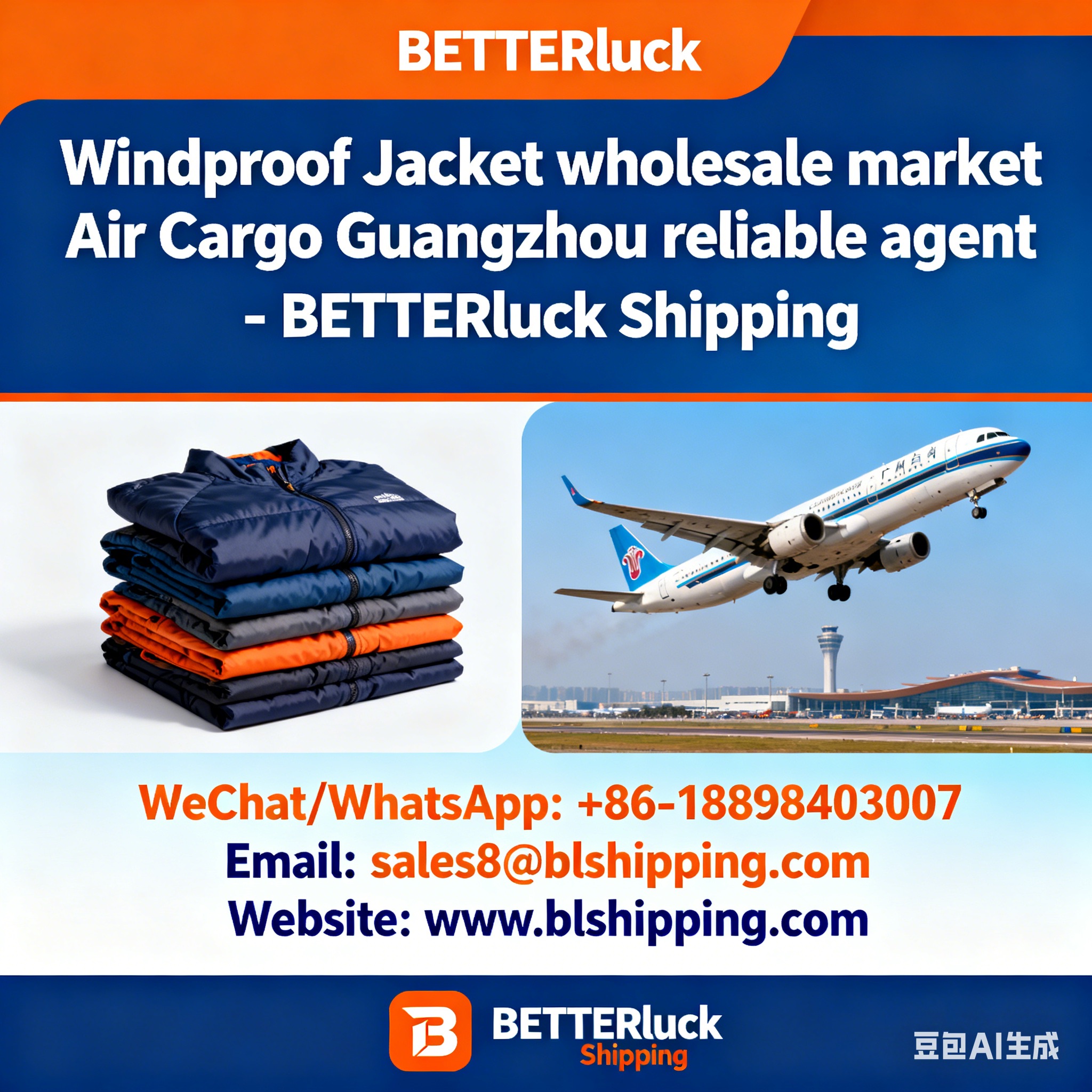 Windproof Jacket wholesale Air Cargo Guangzhou reliable agent