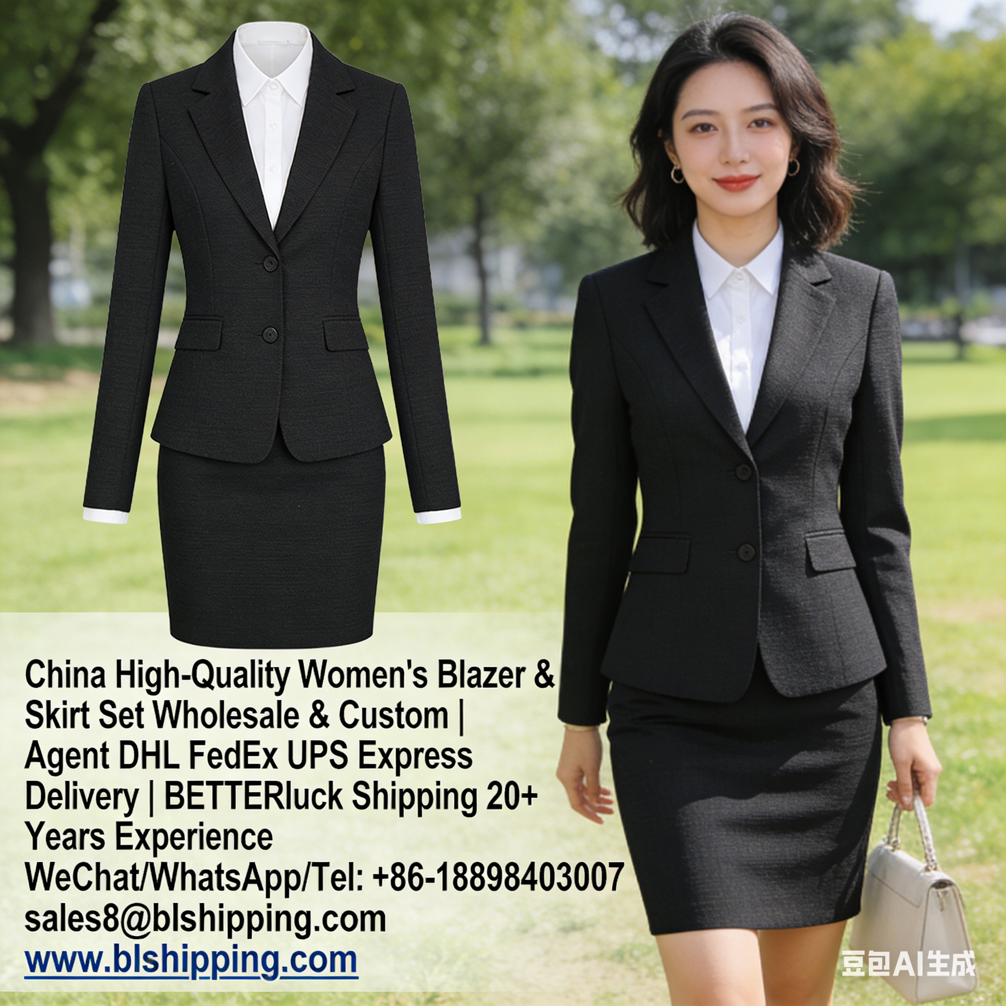 Women's Blazer Skirt Set China air express fast delivery to buyer