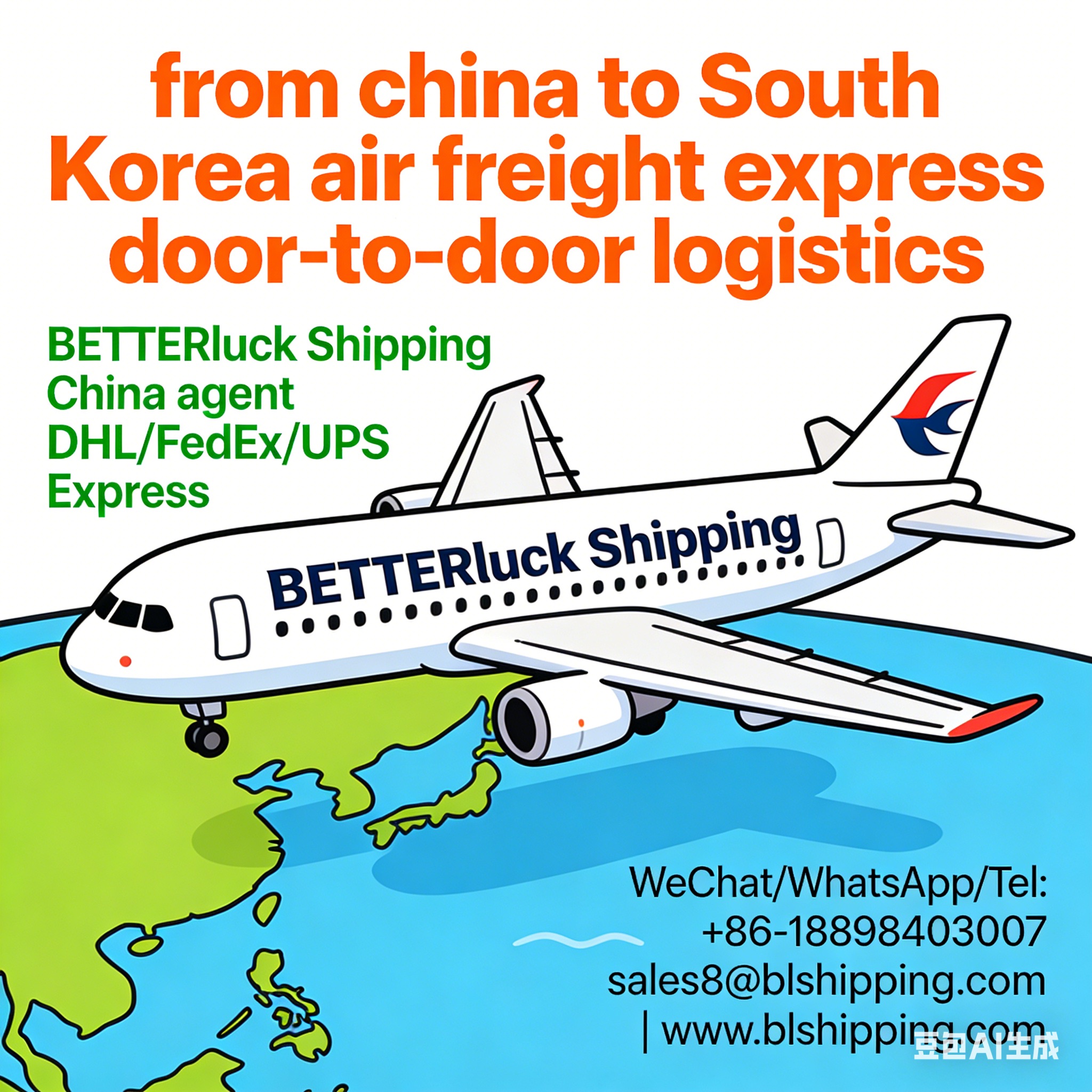 china to south korea air freight express door-to-door logistics