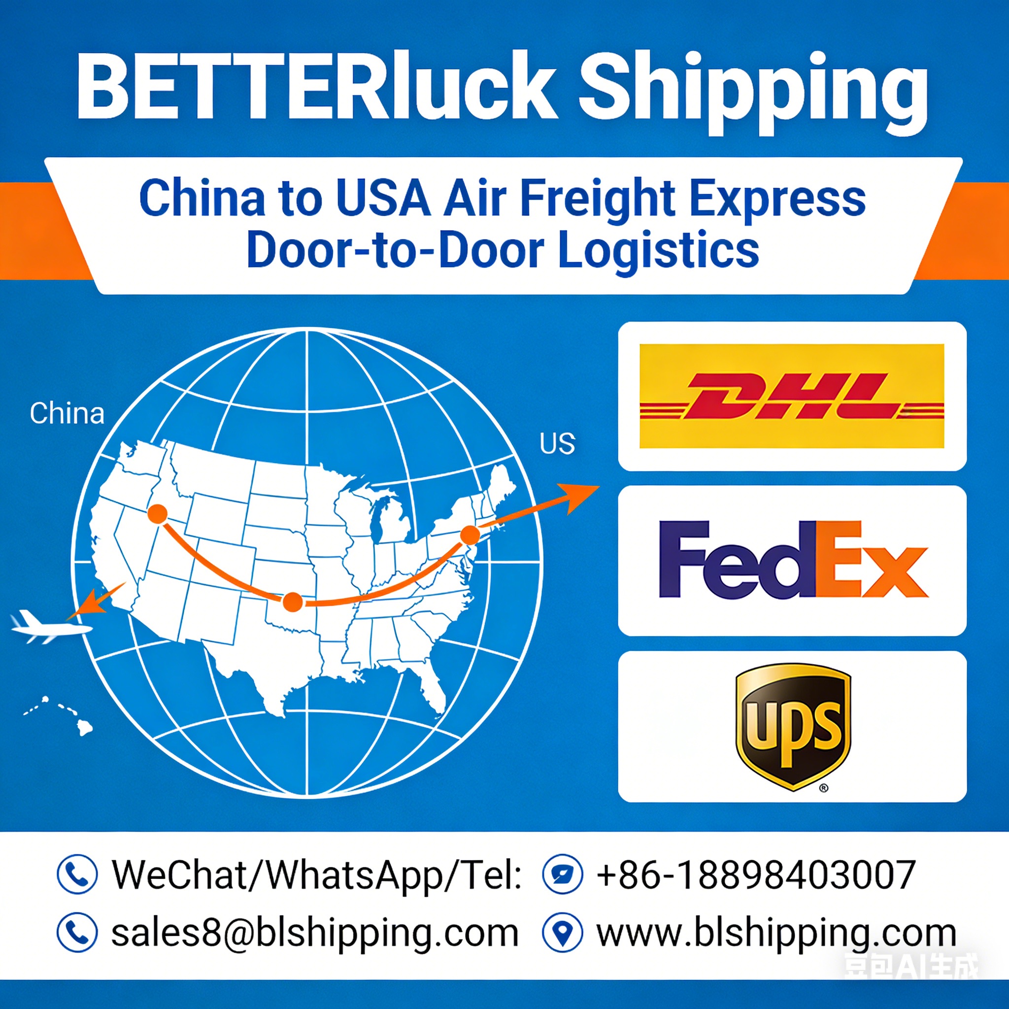 from china to usa air freight express door-to-door logistics
