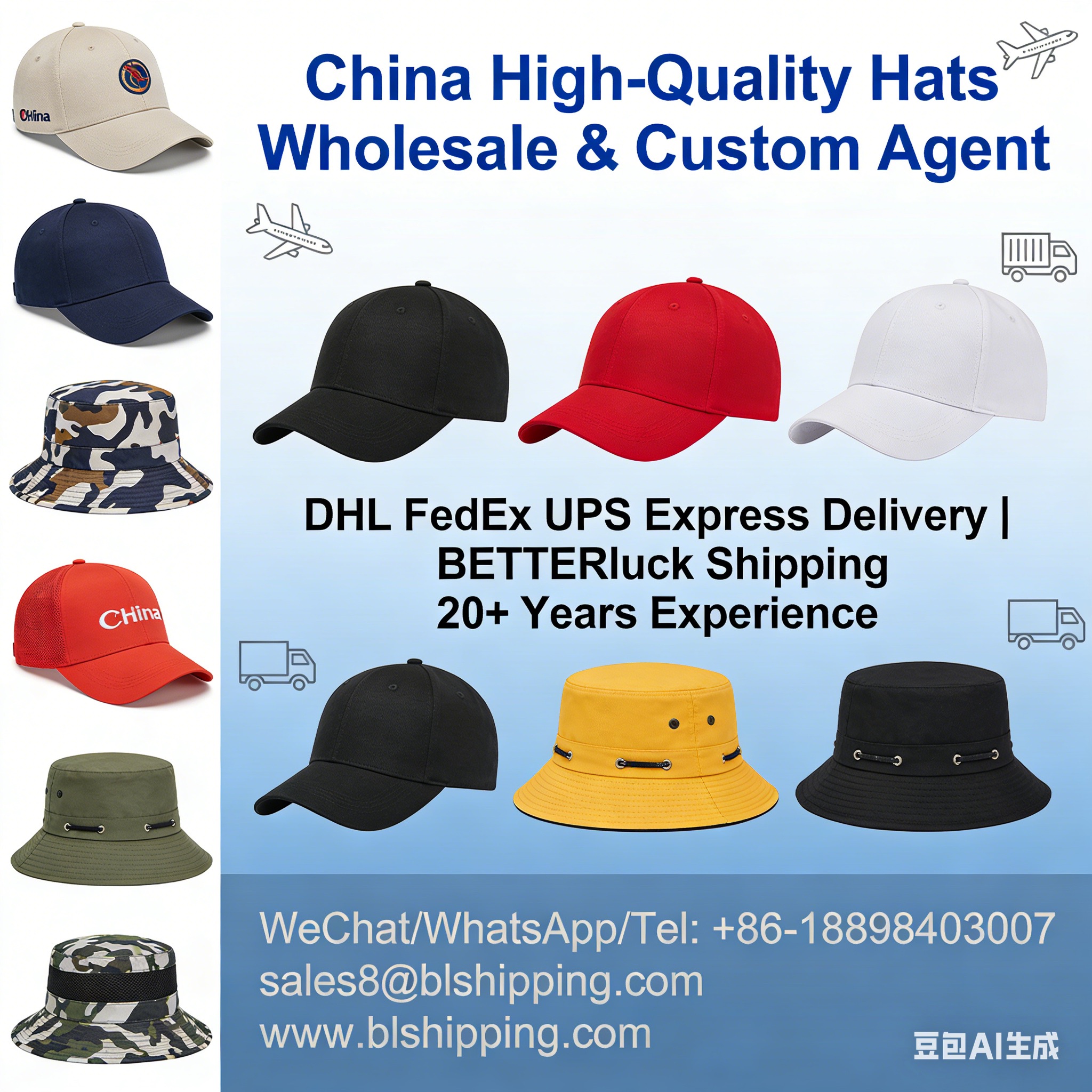high-quality Hats China cargo air express fast delivery to buyer
