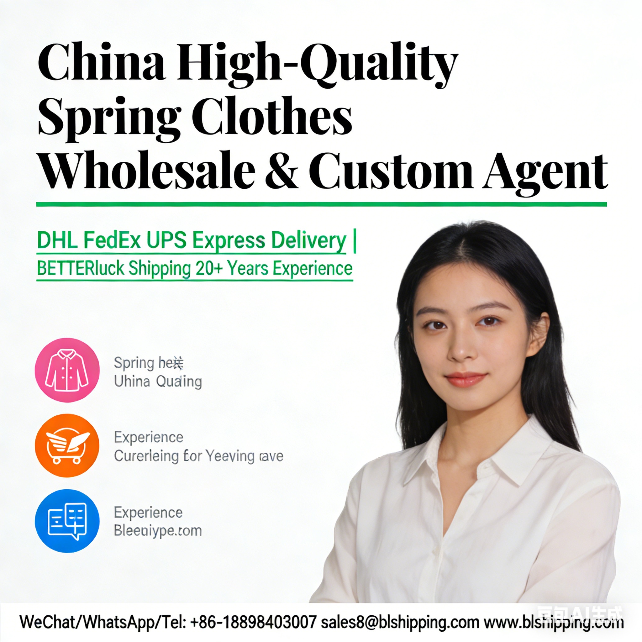 Spring Clothes China cargo air express fast delivery to buyer