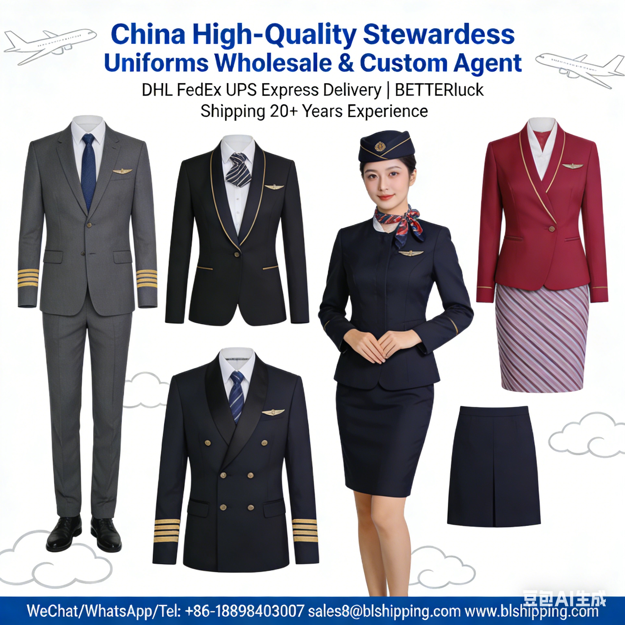 stewardess uniforms China air cargo express fast delivery buyer